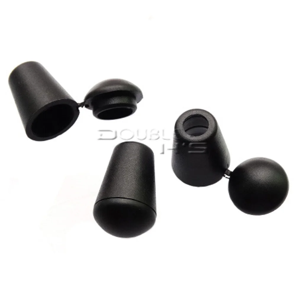 

50pcs/lot Bell Stopper With Lid Cord Ends Lock Stopper Plastic Black Toggle Clip for Paracord / Clothing