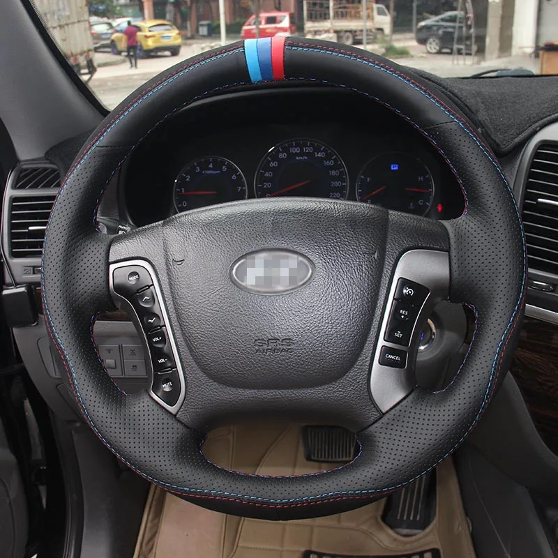 Car- Styling New Anti Slip Swede Leather Steering Wheel Stitch on Wrap Cover For Hyundai Santa Fe 2012
Car- Styling New Anti Slip Swede Leather Steering Wheel Stitch on Wrap Cover For Hyundai Santa Fe 2012