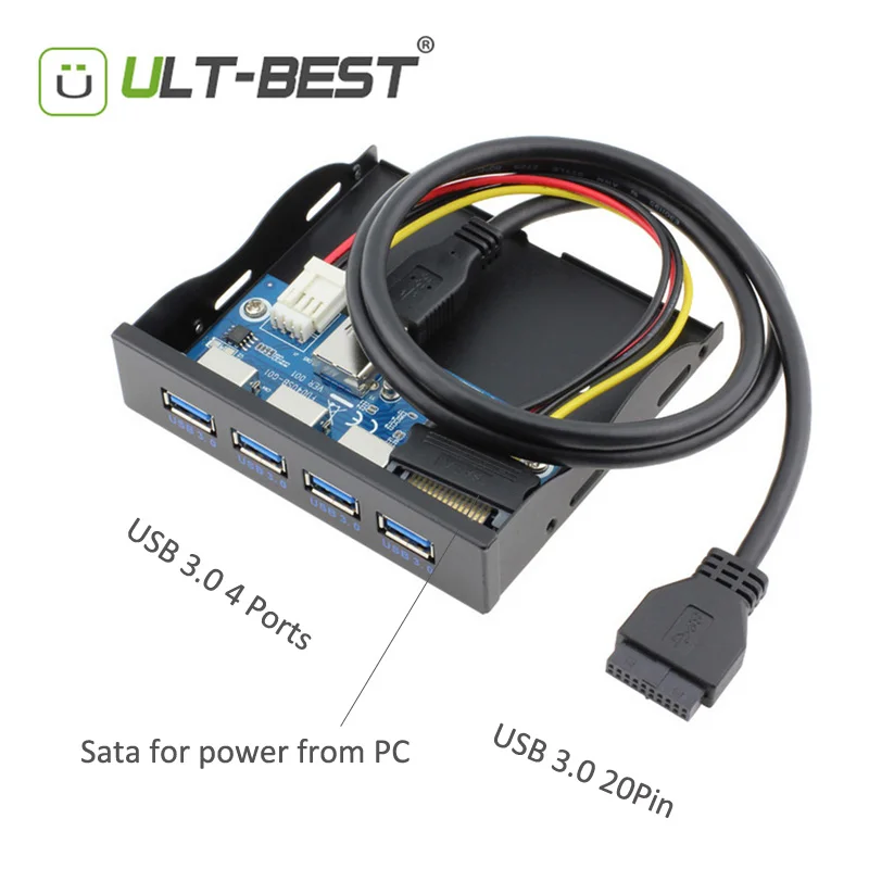 ULT-Best 4 Ports USB 3.0 Front Panel DIY Floppy Drive USB3.0 Motherboard 20pin to 4-Port HUB Cable with Rear PCI Bracket
ULT-Best 4 Ports USB 3.0 Front Panel DIY Floppy Drive USB3.0 Motherboard 20pin to 4-Port HUB Cable with Rear PCI Bracket