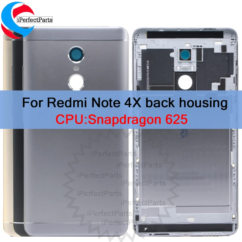 Новый задний корпус для XIAOMI Redmi Note 4X чехол с задней батареей + кнопка регулировки