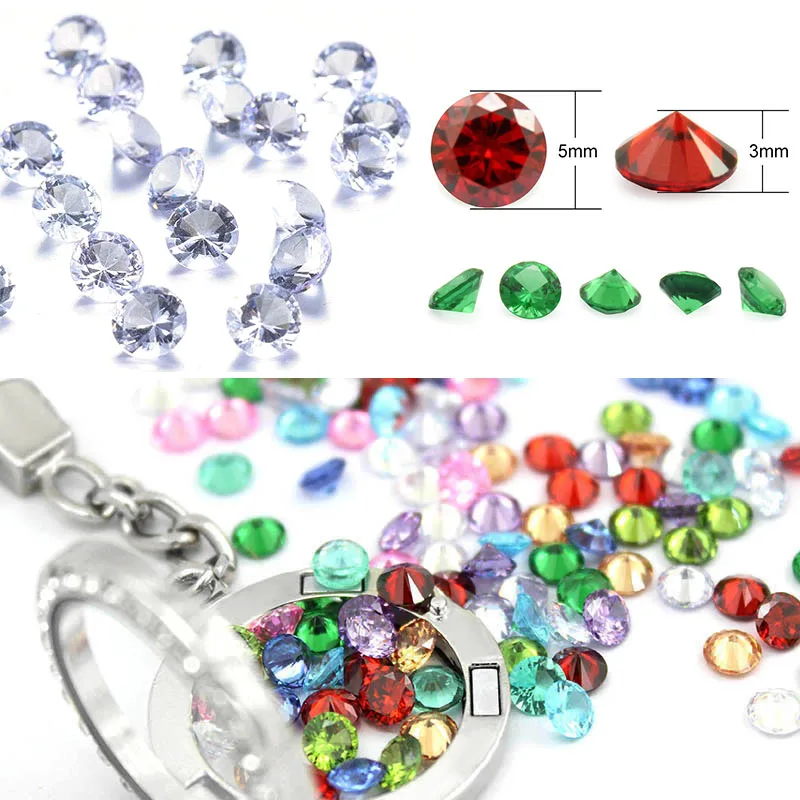 5MM Zircon birthday stones charms quality 12 colors flating for DIY fit locket pendant | Украшения и аксессуары