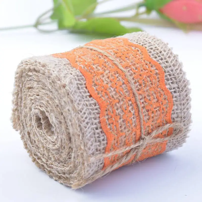 6cm 2m/roll Multicolor Natural Jute Burlap Hessian Ribbon with Cotton Lace DIY Trim Fabric for Sewing Wedding Accessories
6cm 2m/roll Multicolor Natural Jute Burlap Hessian Ribbon with Cotton Lace DIY Trim Fabric for Sewing Wedding Accessories