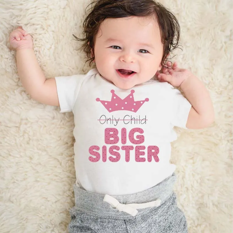DERMSPE Quality Baby Rompers Short Sleeve Letter Pink Print Only Child Big Sister Novel Newborn Boys Girls Baby Clothes
DERMSPE Quality Baby Rompers Short Sleeve Letter Pink Print Only Child Big Sister Novel Newborn Boys Girls Baby Clothes