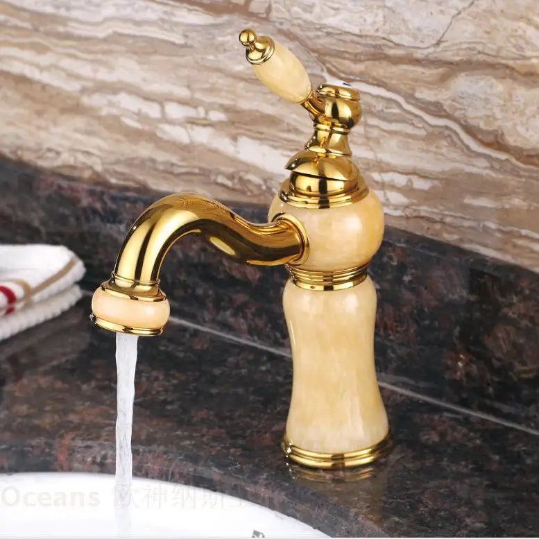 Free shipping deck mounted Jade stone gold bathroom mixer tap with single handle brass golden basin sink faucet for DONA4013 tap
Free shipping deck mounted Jade stone gold bathroom mixer tap with single handle brass golden basin sink faucet for DONA4013 tap