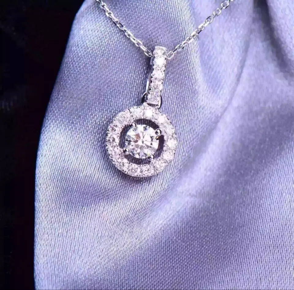 Elegant 1CTW 6.5mm G-H Moissanite Diamond Pendant TEST POSITIVE WARRANTY 925 Sterling Silver Necklace | Украшения и аксессуары