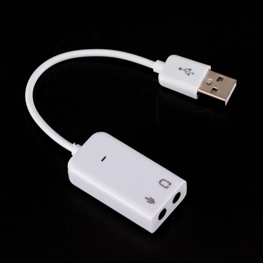 USB 2.0 Virtual 7.1 Channel External USB Audio Sound Card Adapter Sound Cards White For Laptop PC Mac With Cable 3D
USB 2.0 Virtual 7.1 Channel External USB Audio Sound Card Adapter Sound Cards White For Laptop PC Mac With Cable 3D