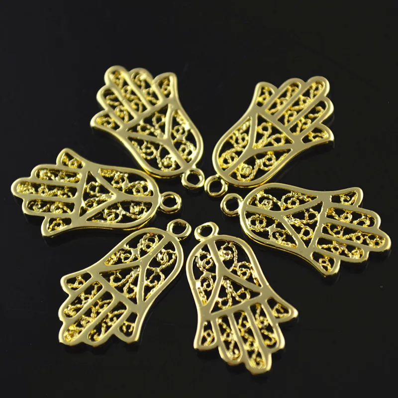 High Quality Gold Plated Hand Shape Charms Fit For Bracelets and Necklaces Making Materials 50pc/lot
High Quality Gold Plated Hand Shape Charms Fit For Bracelets and Necklaces Making Materials 50pc/lot