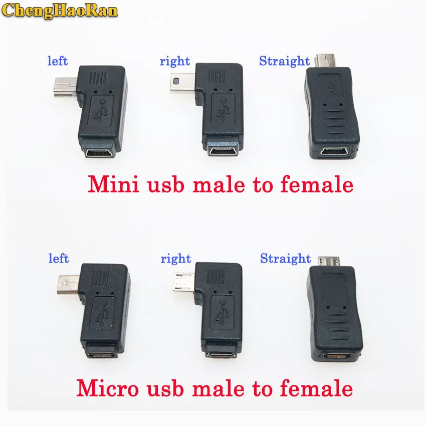 ChengHaoRan mini micro USB male to female connector 90 Degree micro extend adapter Right Left Straight Angle Micro mini usb jack
ChengHaoRan mini micro USB male to female connector 90 Degree micro extend adapter Right Left Straight Angle Micro mini usb jack