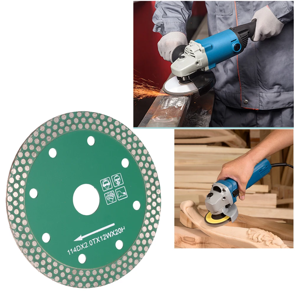 Dry Cutting Diamond Saw Blade with 8 Cooling Holes 20mm Inner Diameter Stone Cutting And Grinding For Angle Grinder 114*2.0*20mm
Dry Cutting Diamond Saw Blade with 8 Cooling Holes 20mm Inner Diameter Stone Cutting And Grinding For Angle Grinder 114*2.0*20mm