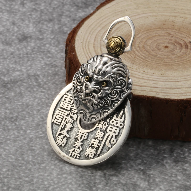 925 Sterling Silver Pendant Vintage Chinese Style Pendant Men's personality mythical Animals Taichi tabloid pendant
925 Sterling Silver Pendant Vintage Chinese Style Pendant Men's personality mythical Animals Taichi tabloid pendant