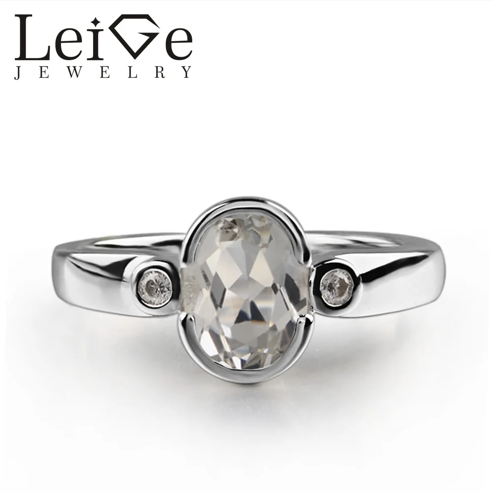 925 Silver White Topaz Ring Oval Cut White Gemstone Bezel Setting Promise Rings for Women November Birthstone
925 Silver White Topaz Ring Oval Cut White Gemstone Bezel Setting Promise Rings for Women November Birthstone