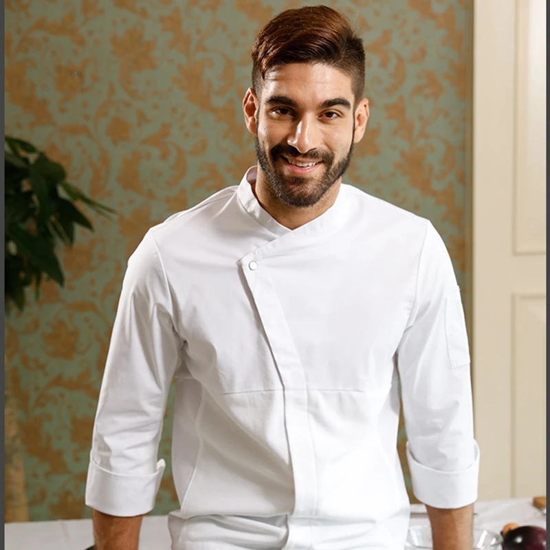 Food service restaurant kithcen high quality long sleeve breathable white top chef jackets with mesh in the back
Food service restaurant kithcen high quality long sleeve breathable white top chef jackets with mesh in the back