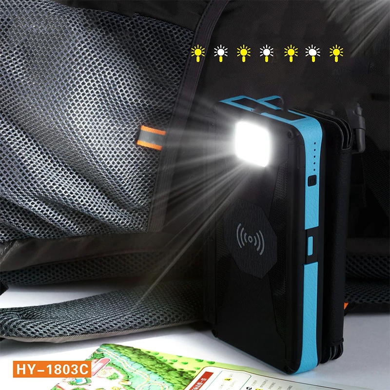 20000mah Wireless Charger Solar Power Bank Portable Waterproof Solar Panel Charger Power bank For iPhone Xiaomi Samsung Phone
20000mah Wireless Charger Solar Power Bank Portable Waterproof Solar Panel Charger Power bank For iPhone Xiaomi Samsung Phone