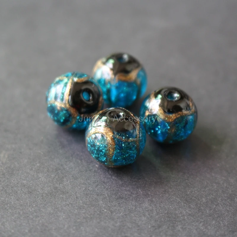 10Pcs/Lot 12mm 14mm Mamade Lampwork Glass beads with gold line painting Ocean Blue color for jewelry making
10Pcs/Lot 12mm 14mm Mamade Lampwork Glass beads with gold line painting Ocean Blue color for jewelry making