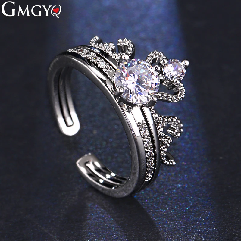 GMGYQ Creative Design Fashion Zircon Opening Can Adjust The Size Crown Ring Wedding Banquet Dress Bride Accessories For Women
GMGYQ Creative Design Fashion Zircon Opening Can Adjust The Size Crown Ring Wedding Banquet Dress Bride Accessories For Women