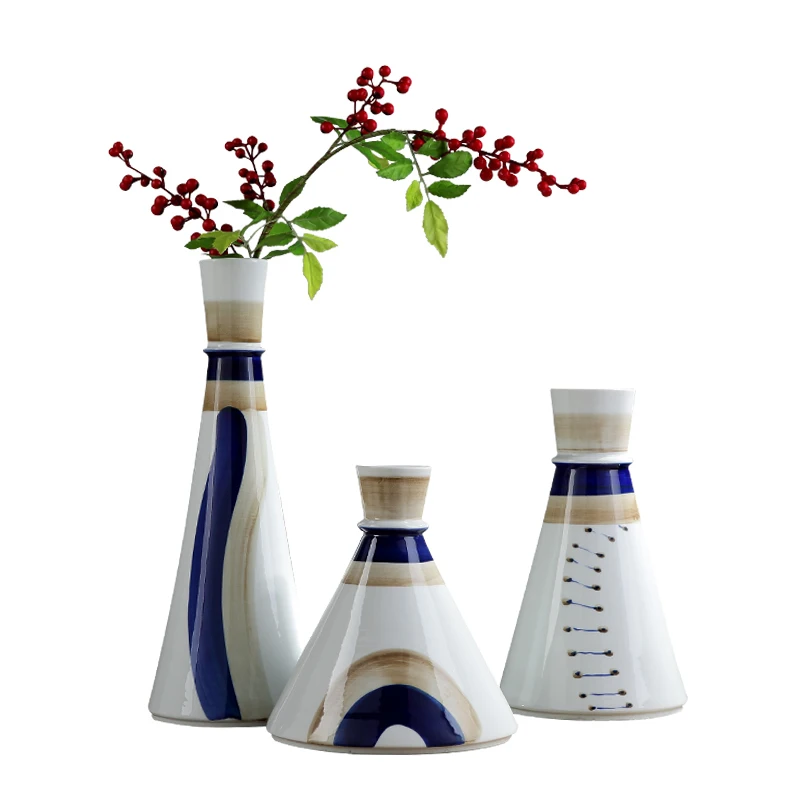 Creative high quality Ceramic Vase Blue Mediterranean style Art Vases flower arranger containers Large vases Home Wedding decor
Creative high quality Ceramic Vase Blue Mediterranean style Art Vases flower arranger containers Large vases Home Wedding decor