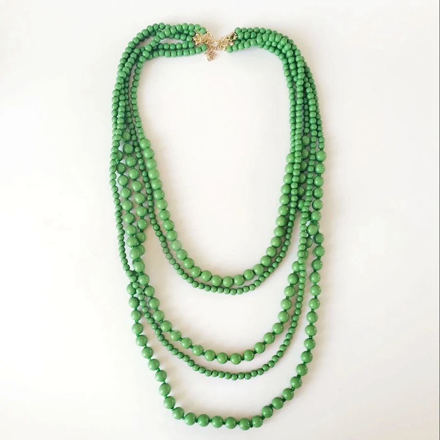 Layered Beaded Statement Bright Green Necklace Acrylic Chunky Long Pendant Jewelry
Layered Beaded Statement Bright Green Necklace Acrylic Chunky Long Pendant Jewelry