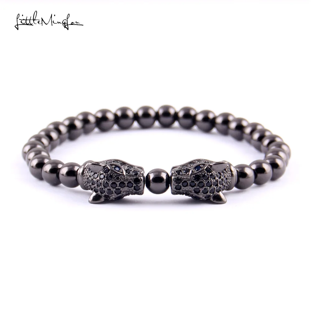Little MingLou Luxury CZ zircon Double Leopard Head charm men bead bracelet copper Beads bracelets bangles for women jewelry
Little MingLou Luxury CZ zircon Double Leopard Head charm men bead bracelet copper Beads bracelets bangles for women jewelry