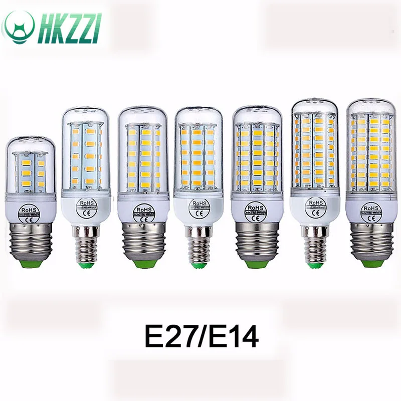 HKZZI E27-E14 LED Lamp Corn Light 220V24 69 72 Round Bulb Chandelier Dedroom Home Decoration | Лампы и