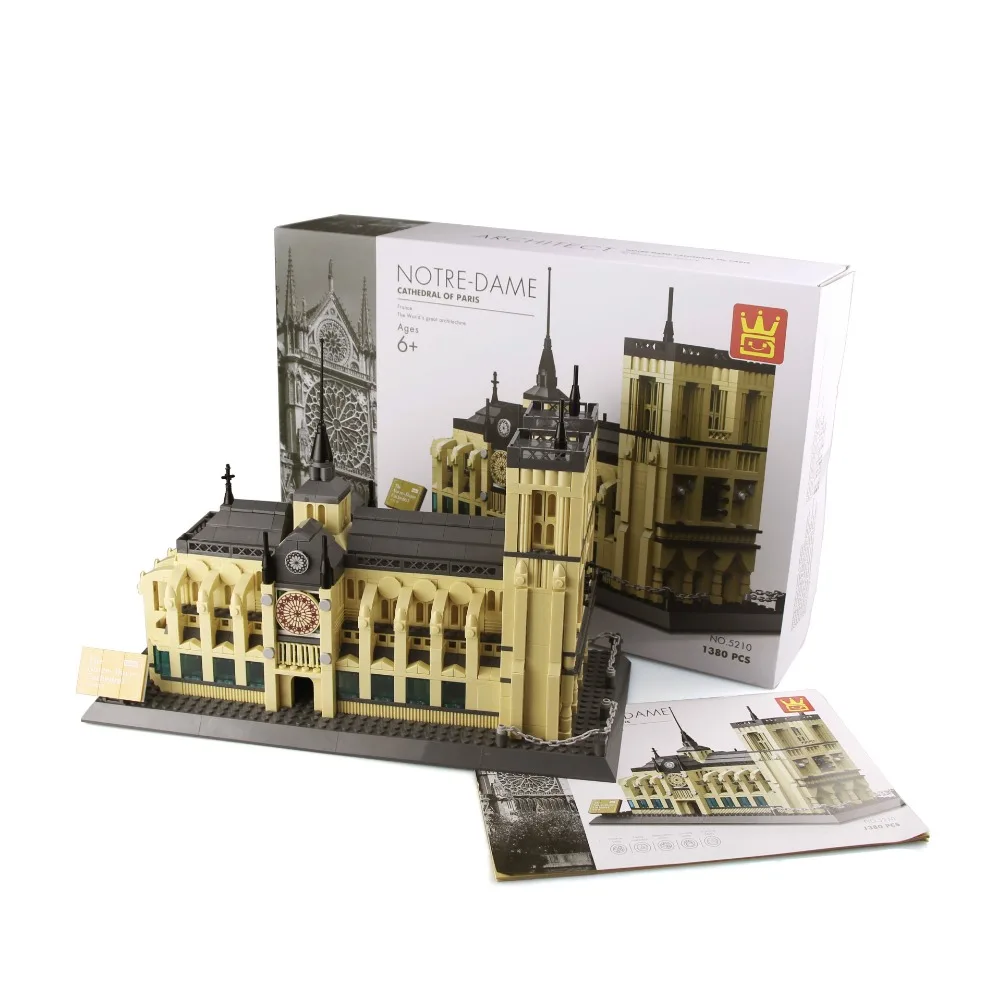 Wange World Famous Building 1380pcs Notre Dame De Paris Building Blocks Model Toys Educational Brinquedos Gift for Children 5210
Wange World Famous Building 1380pcs Notre Dame De Paris Building Blocks Model Toys Educational Brinquedos Gift for Children 5210