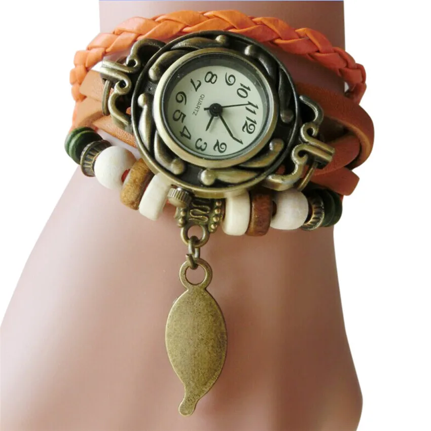 2021 new Fashion Women Children Retro watches leatherwinding Bracelet leaf pendant Watch montre femme A5
2021 new Fashion Women Children Retro watches leatherwinding Bracelet leaf pendant Watch montre femme A5