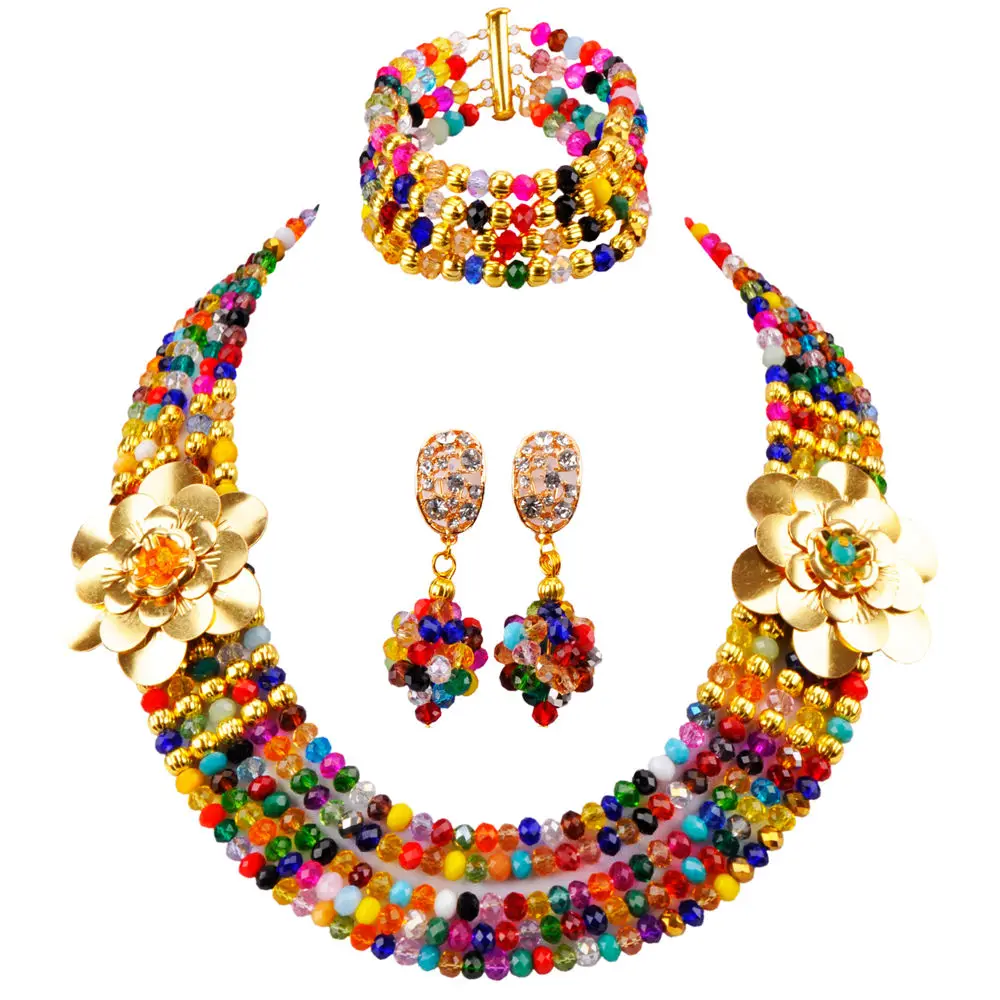 Multicolors African Beads Jewelry Set Crystal Beaded Nigerian Wedding Necklace Party Jewelry Sets 5LDH07
Multicolors African Beads Jewelry Set Crystal Beaded Nigerian Wedding Necklace Party Jewelry Sets 5LDH07