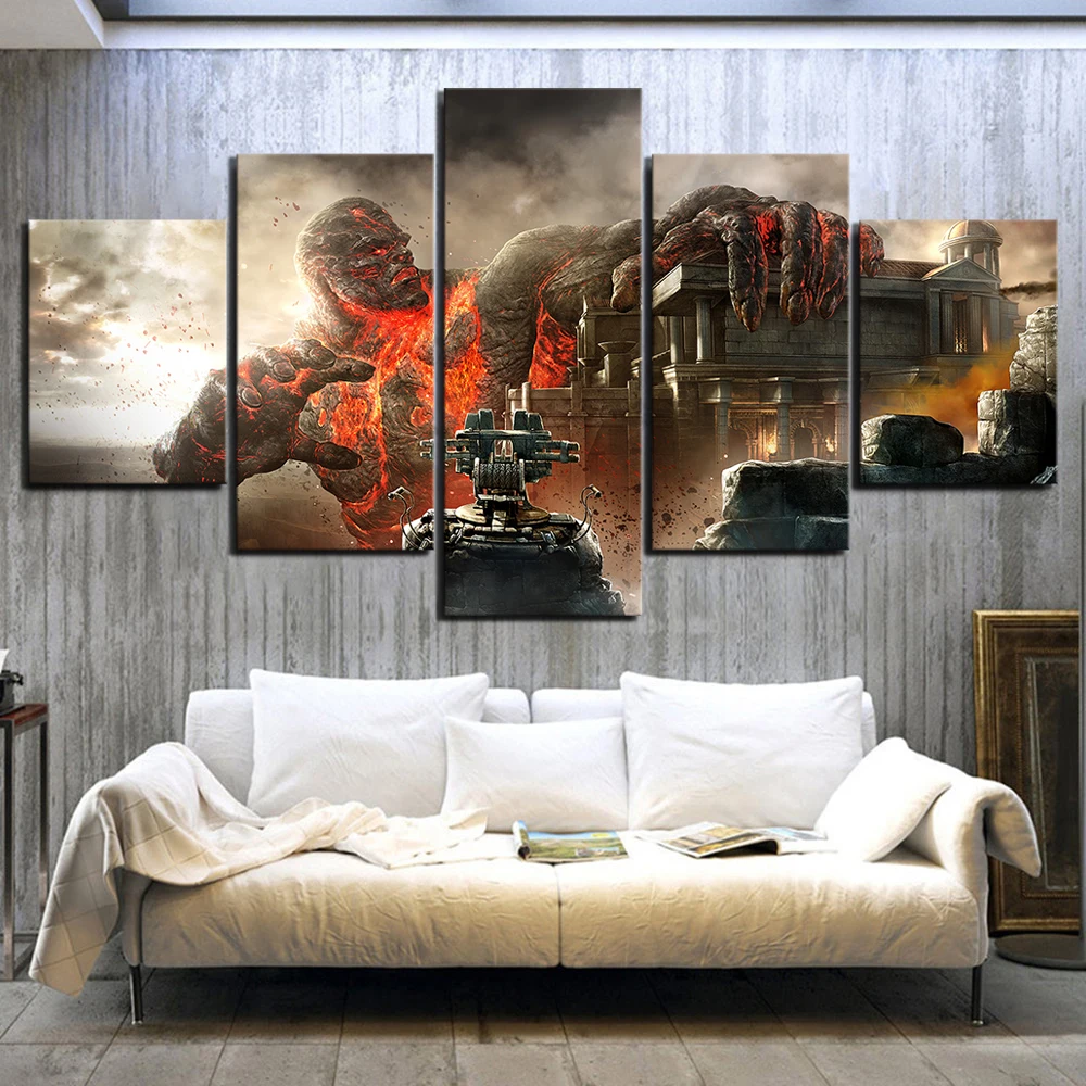 5 шт. Фантастическое искусство холст Paintins God of War III видео игра постер картинки