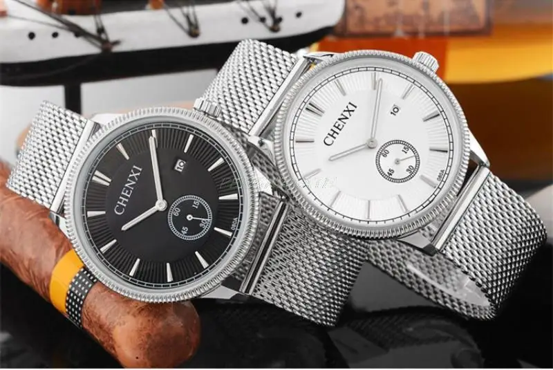 Business Fashion Men Quartz Watch CHENXI Brand Silver Stainless Steel Mesh Belt Men Calendar Small Dial Work Watches PENGNATATE
Business Fashion Men Quartz Watch CHENXI Brand Silver Stainless Steel Mesh Belt Men Calendar Small Dial Work Watches PENGNATATE