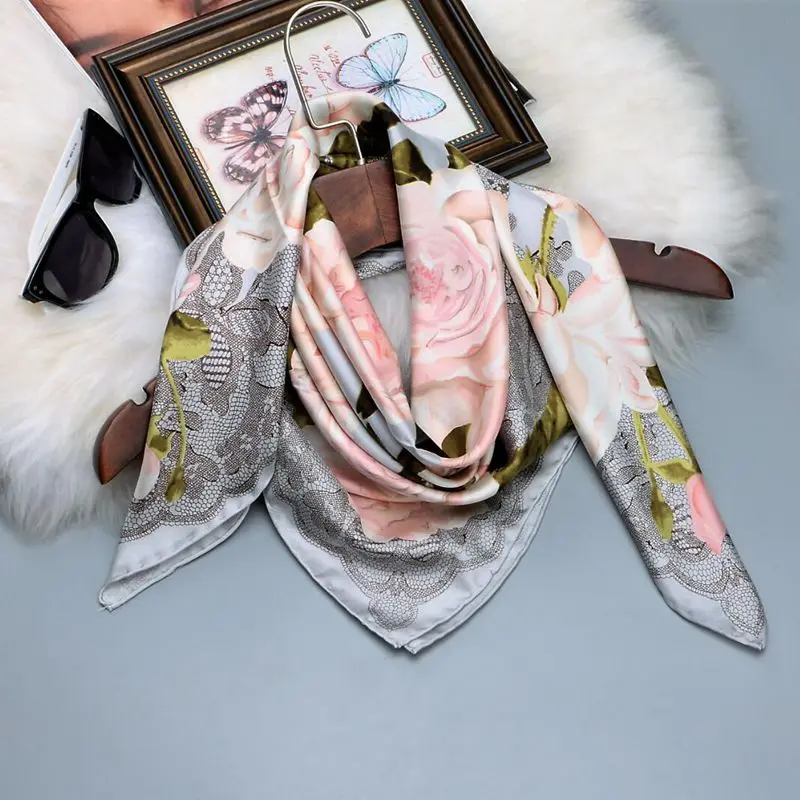 Floral Lace Print 100% Pure Silk Scarf, Women's Big Square 90 Silk Twill Scarfs Wraps Shawl Quality
Floral Lace Print 100% Pure Silk Scarf, Women's Big Square 90 Silk Twill Scarfs Wraps Shawl Quality