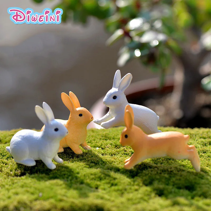 1 шт. Миниатюрная пластиковая игрушка Бегущий кролик|animal model|toy figurinesgirl figurines |