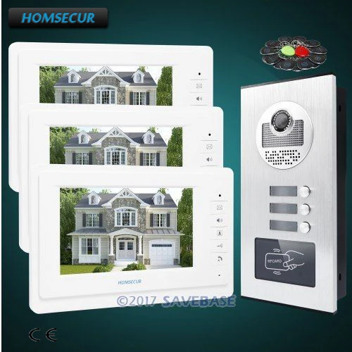 HOMSECUR 7" TFT Video Door Phone Intercom Kit with LCD Color Screen for 3 Families
HOMSECUR 7" TFT Video Door Phone Intercom Kit with LCD Color Screen for 3 Families