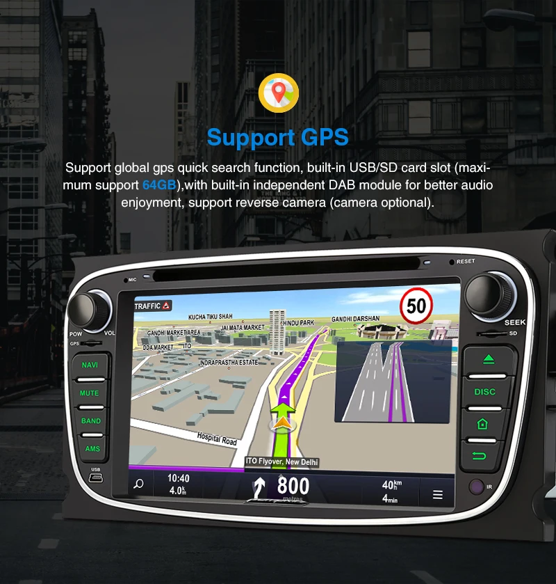 Тыква 2 Din 7 "Android 9 0 автомобильный DVD плеер GPS навигация Восьмиядерный стерео для