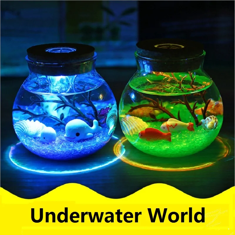 3D Underwater World LED Night Lamp DIY Micro-landscape Night Light Glass Bottle Creative Desk Light Great Holiday Gift
3D Underwater World LED Night Lamp DIY Micro-landscape Night Light Glass Bottle Creative Desk Light Great Holiday Gift