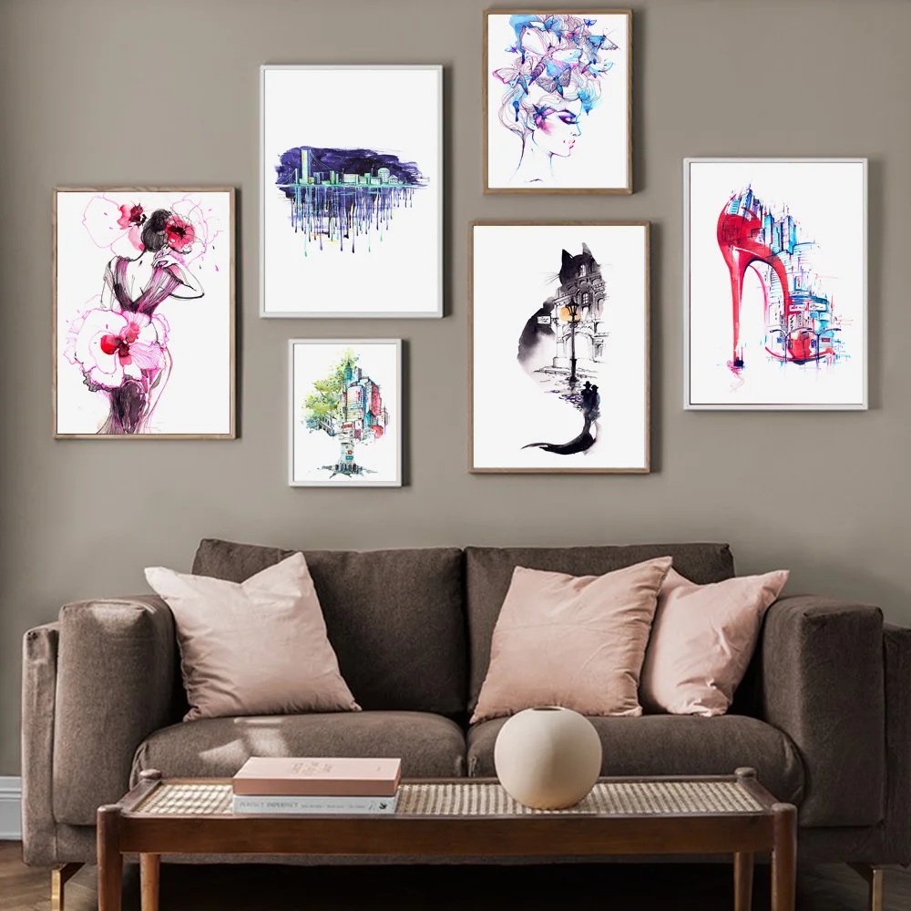 Watercolor City Abstract Girl High Heels Nordic Posters and Prints Wall Art Canvas Painting Wall Pictures For Living Room Decor
Watercolor City Abstract Girl High Heels Nordic Posters and Prints Wall Art Canvas Painting Wall Pictures For Living Room Decor