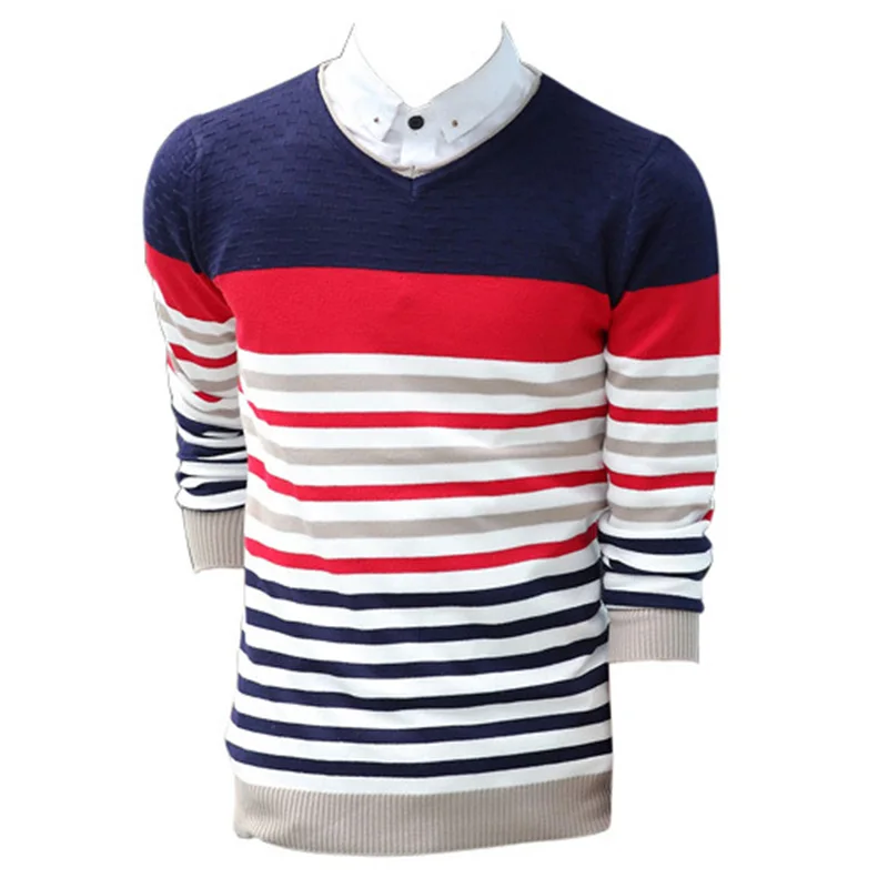 2020 High Quality Men's Striped Sweater Casual Sweater Men Pullovers Winter V-Neck Sweaters
2020 High Quality Men's Striped Sweater Casual Sweater Men Pullovers Winter V-Neck Sweaters