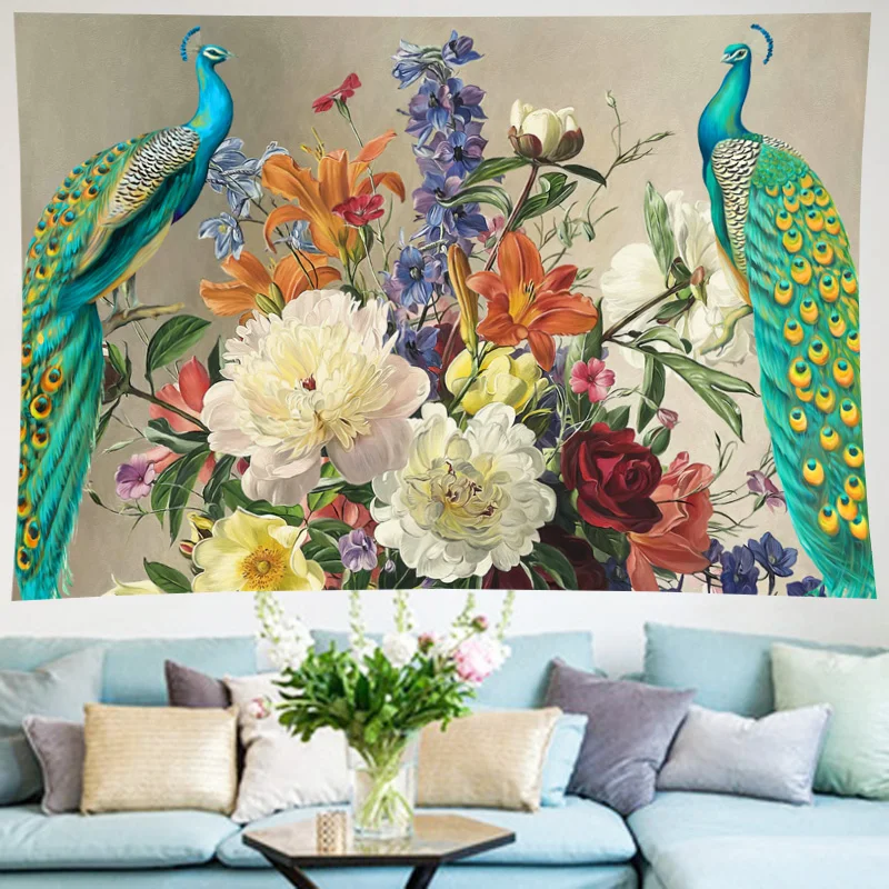 Vintage Peacock Flower Tapestry Living Room goblen Wall Hanging Peacock Peony Home Decor Wall Hanging Flower Tapestry Yoga Mat
Vintage Peacock Flower Tapestry Living Room goblen Wall Hanging Peacock Peony Home Decor Wall Hanging Flower Tapestry Yoga Mat