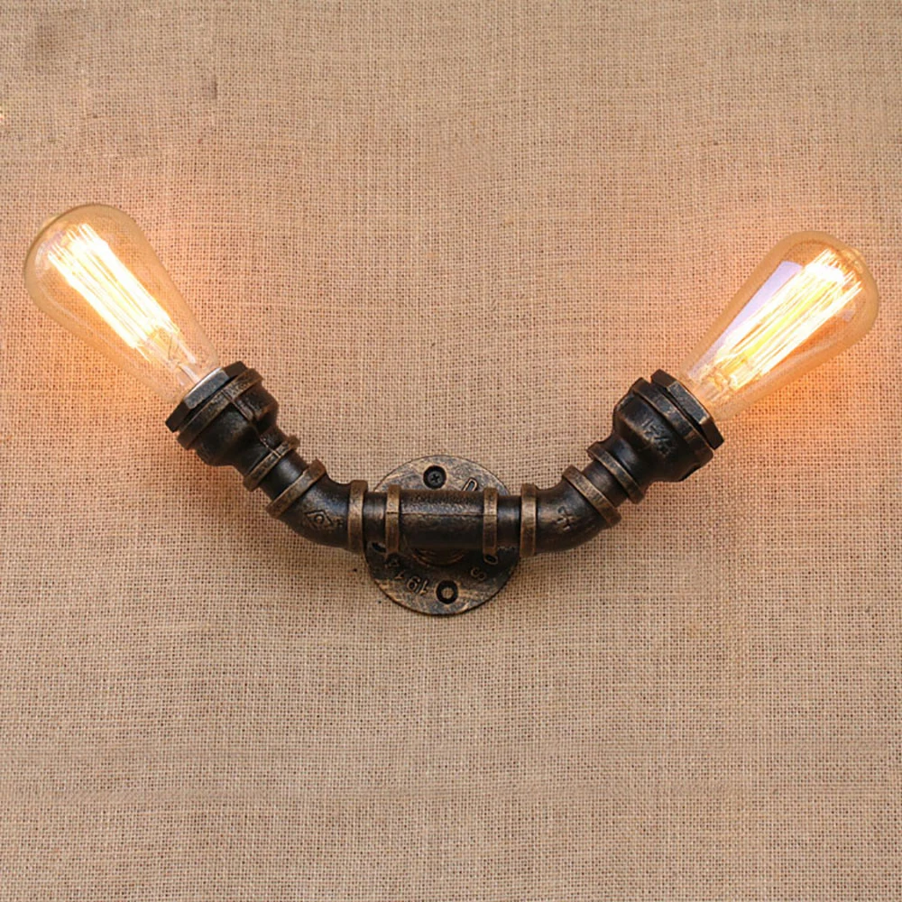 Loft Industrial 2 lights iron rust Water pipe retro wall lamp Vintage e27 sconce lights for living room bedroom restaurant bar
Loft Industrial 2 lights iron rust Water pipe retro wall lamp Vintage e27 sconce lights for living room bedroom restaurant bar