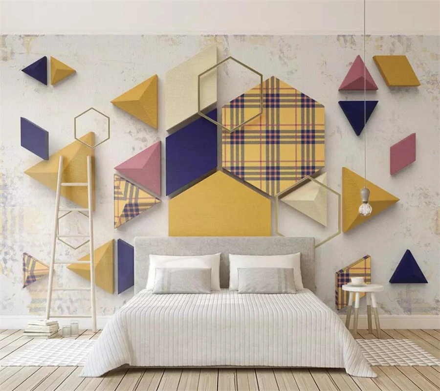 beibehang papel de parede Custom wallpaper 3d murals retro geometric triangle plaid stitching 3d cloth TV background wall paper
beibehang papel de parede Custom wallpaper 3d murals retro geometric triangle plaid stitching 3d cloth TV background wall paper