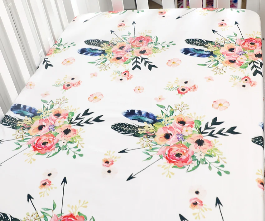Baby Floral Fitted Crib Sheet Girl's Bed Mattresses fits Standard Crib 28*52*9 inches (Feather Floral)
Baby Floral Fitted Crib Sheet Girl's Bed Mattresses fits Standard Crib 28*52*9 inches (Feather Floral)