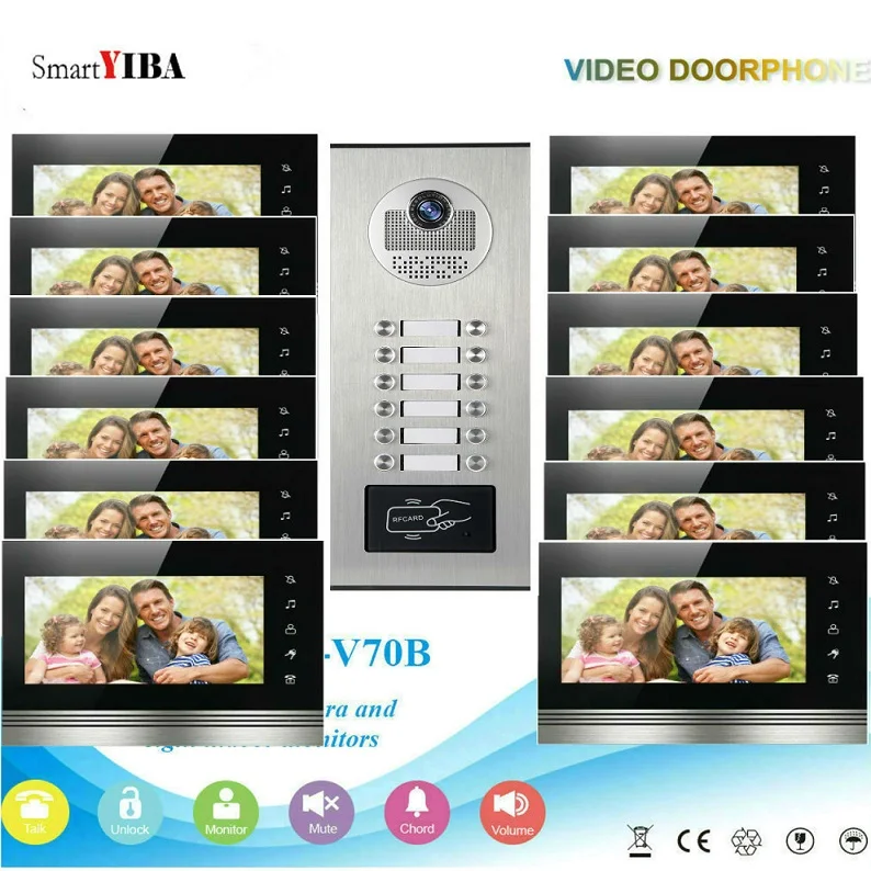 SmartYIBA 7 Inch Wired Video Intercoms for Apartments/Private Homes RFID Card Video Entryphone Color Touch Screen Video Call IR
SmartYIBA 7 Inch Wired Video Intercoms for Apartments/Private Homes RFID Card Video Entryphone Color Touch Screen Video Call IR