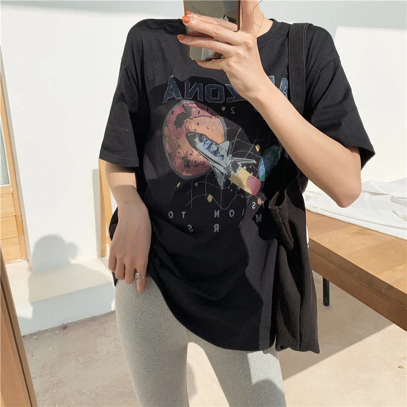 Black T Shirt Women Clothes Mission To Mars Spacecraft Print Arizona Cotton Top T-Shirt
Black T Shirt Women Clothes Mission To Mars Spacecraft Print Arizona Cotton Top T-Shirt