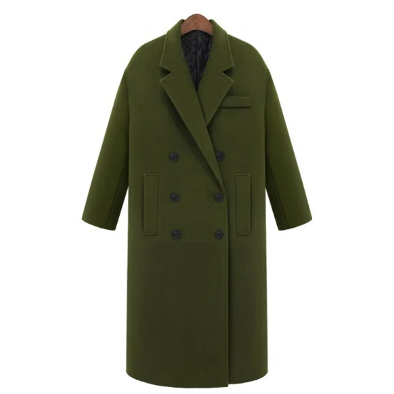Savabien Long Coats Winter Women Double Breasted Wool Coat Elegant Vintage Korean Coat Thick Warm Woolen Army Green Jacket Coats
Savabien Long Coats Winter Women Double Breasted Wool Coat Elegant Vintage Korean Coat Thick Warm Woolen Army Green Jacket Coats