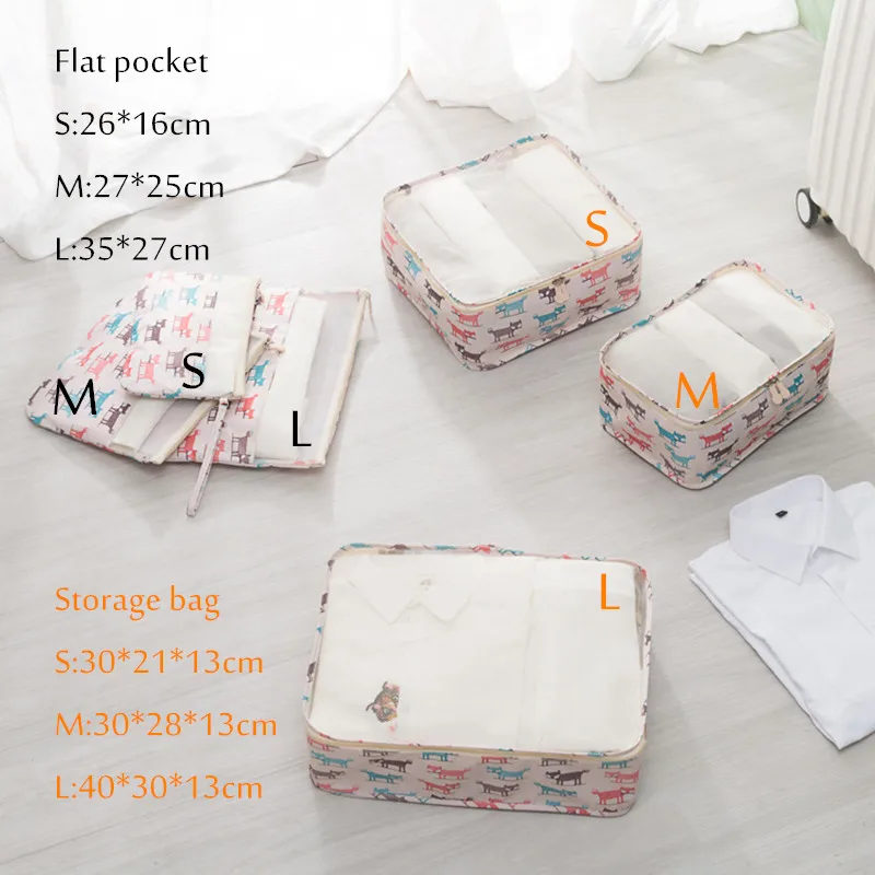 LHLYSGS brand printing Waterproofing 6pcs/set Travel clothes shoes Packing bag finishing cube traveling luggage Organizer | Багаж и сумки