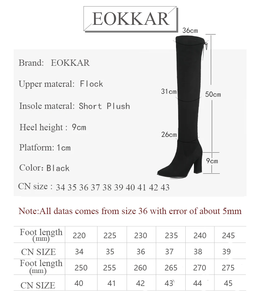 Eokkar 2020 Women Over The Knee High Boots Pointed Toe Square High Heel All Match Sexy Boots Ladies Winter Shoes Size 34-43
Eokkar 2020 Women Over The Knee High Boots Pointed Toe Square High Heel All Match Sexy Boots Ladies Winter Shoes Size 34-43