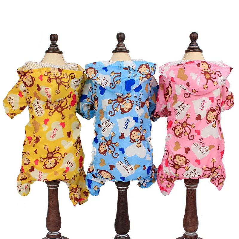 Waterproof Cute Cartoon Pet Monkey Printing Thin For Small Dogs Rain Coat Jacket Clothing Hooded Dog Raincoat
Waterproof Cute Cartoon Pet Monkey Printing Thin For Small Dogs Rain Coat Jacket Clothing Hooded Dog Raincoat