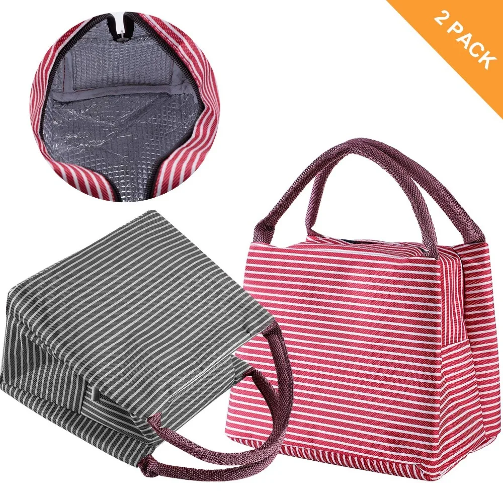Insulated Lunch Bag Cool Bag Giftorld 2 PCS Stripe Picnic Tote Cooler Lunch Container Travel Zipper Organizer Box for Women Men
Insulated Lunch Bag Cool Bag Giftorld 2 PCS Stripe Picnic Tote Cooler Lunch Container Travel Zipper Organizer Box for Women Men
