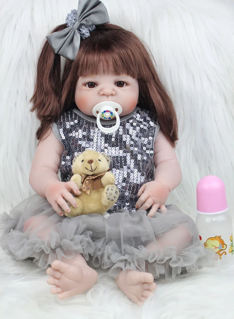 55cm Full Body Silicone Reborn Baby Girl Doll Toddler Toys Like Real 22inch Vinyl Newborn Princess Babies Waterproof Bathe Toy
55cm Full Body Silicone Reborn Baby Girl Doll Toddler Toys Like Real 22inch Vinyl Newborn Princess Babies Waterproof Bathe Toy