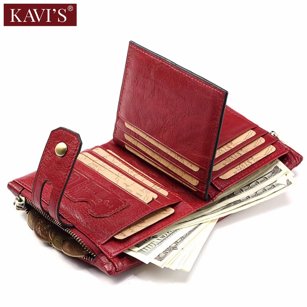 KAVIS/женский кошелек из натуральной кожи Женский Walet Portomonee мини кошелёк маленький
