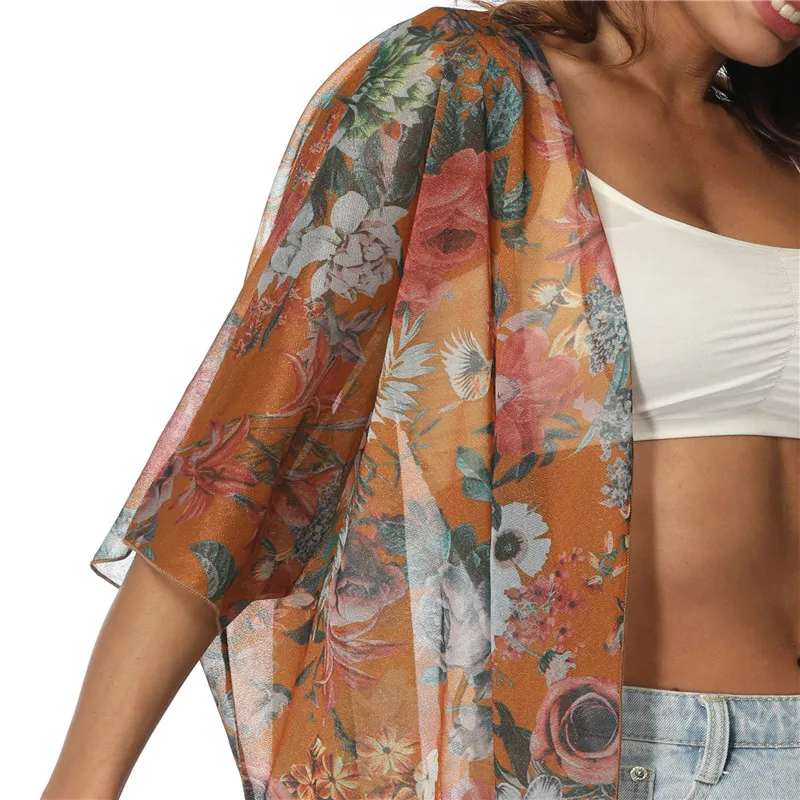 New Floral Pattern Cardigan Five-point Sleeve Sun Loose Leisure Beach Sunscreen Cardigan Fashion Bikini Tops Kimono
New Floral Pattern Cardigan Five-point Sleeve Sun Loose Leisure Beach Sunscreen Cardigan Fashion Bikini Tops Kimono