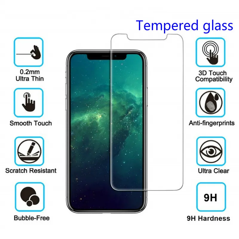 9H Tempered glass for iphone 7 8 Plus screen protector X 5 5s se 6 6s xs max Glass 0.3MM Premium protective film | Мобильные